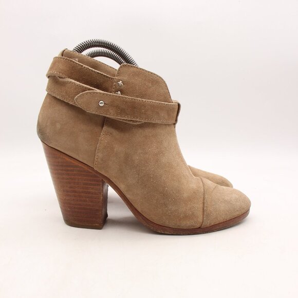 RAG & BONE Harrow Suede Women's Size EU 38 Ankle Boots Ankle Straps Hazel Tan - Picture 1 of 12
